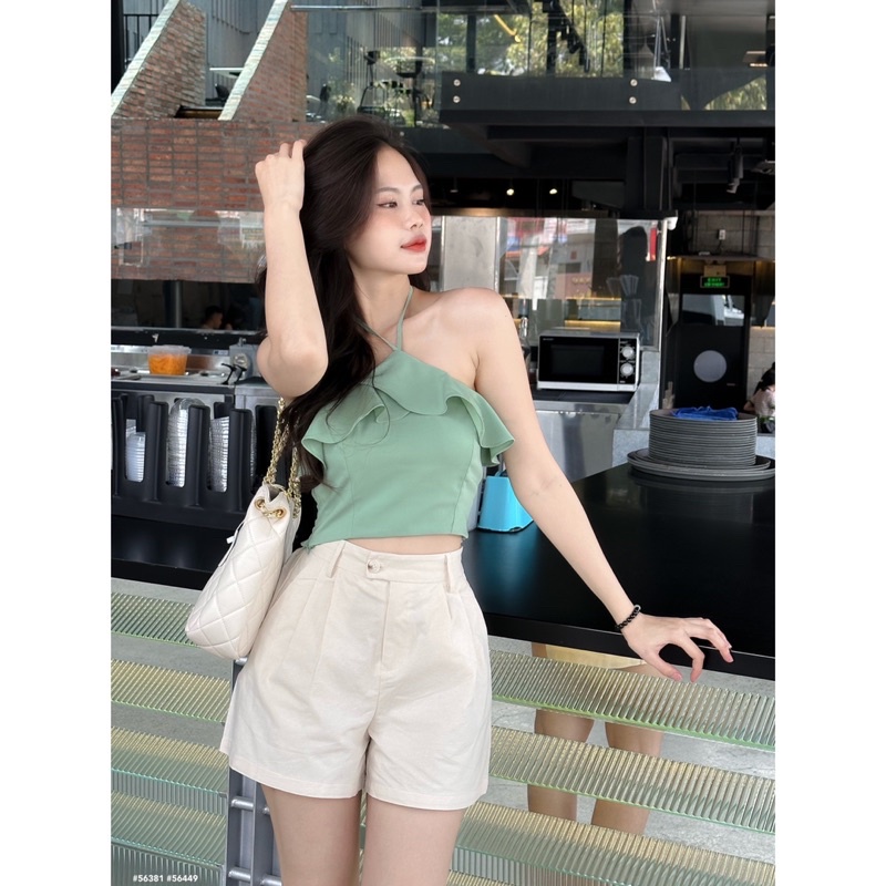Áo Kiểu - 1841 - Cổ Yếm Cột - Bèo - Nhún Sau