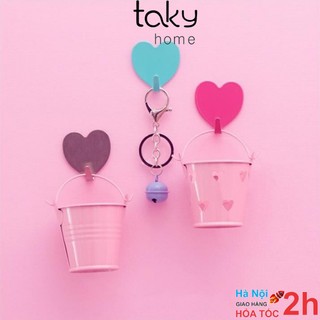 Móc Dán Tường Hình Trái Tim, Móc Treo Đồ, Nhiều Màu Sắc Dễ Thương, Móc Dán Tường Treo Trang Trí Trong Nhà. TakyHome 2117