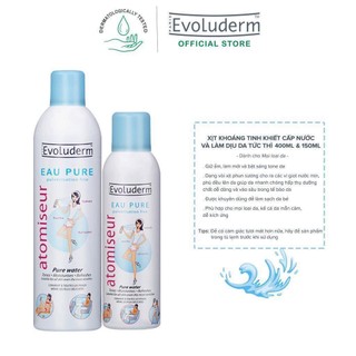 Xịt Khoáng Evoluderm Eau Pure 400ml và 150ml
