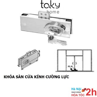 Khóa Sàn Cho Kính Cường Lực 10 - 12 ly, Khóa Cửa Kính Cường Lực, Khóa VVP Loại 2 Đầu Chìa, Chất Lượng Cao. TakyHome 3701
