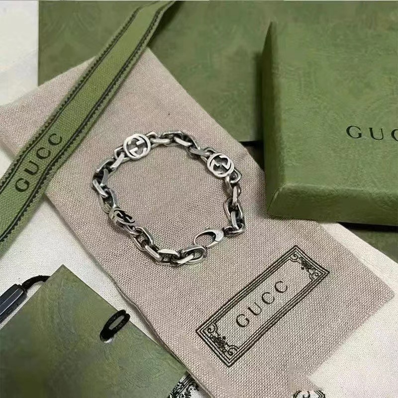 Vòng Tay Gucci Bạc s925 Phong Cách retro Nổi Tiếng Trực Tuyến Làm Quà Tặng Ngày Valentine Có Thể Giặt Và Không Phai Màu