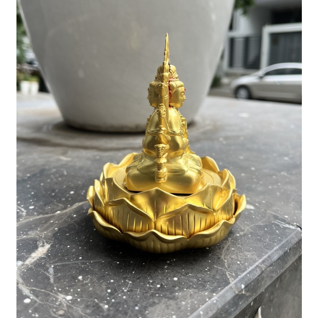 Tượng Phật Bà Quan Âm Nghìn Tay Hai Mặt Trang Trí Taplo Xe Hơi, Bàn Làm Việc Mạ Vàng