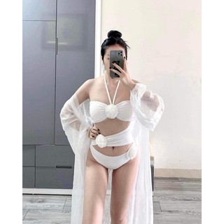 set liền đính hoa 2 màu đen và trắng