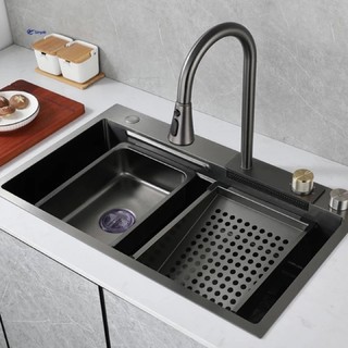Bồn rửa chén, chậu rửa bát 1 hố nano kèm vòi thac- ikiza giá rẻ tại tphcm, cần thơ