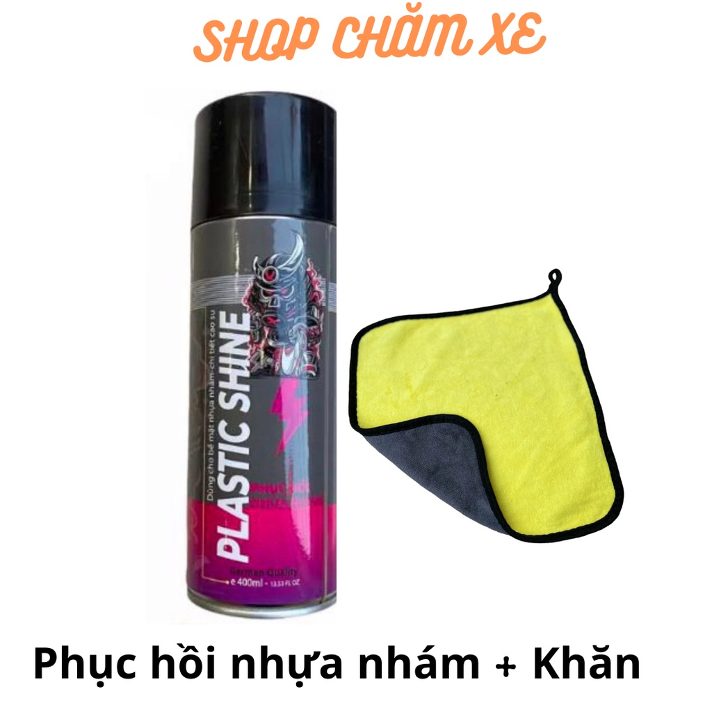 Chai xịt phục hồi nhựa nhám, nhựa đen, dưỡng đen dàn nhám Sprayking Plastic Shine 400ml, dàn áo phai màu