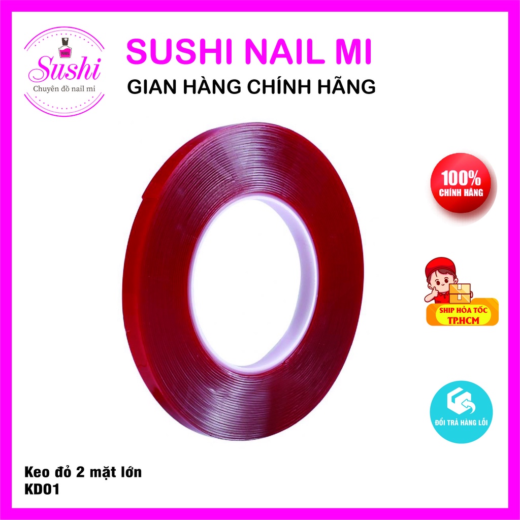 Keo đỏ 2 mặt chuyên dụng cho nail mi - Sushi nail mi