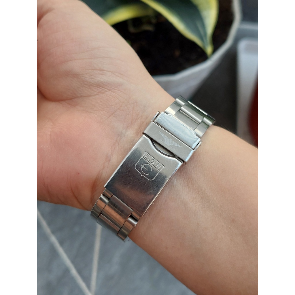 Đồng hồ nam Elgin 6 kim mặt đen chạy pin hàng Si