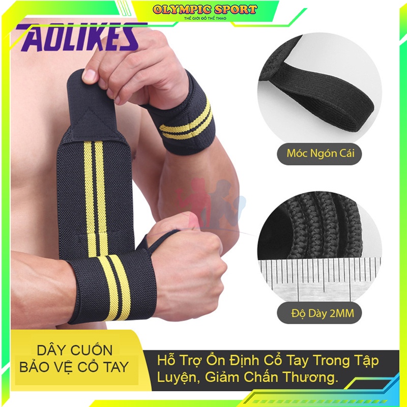 Băng Cổ Tay, Đai Cuốn Băng Quấn Bảo Vệ Cổ Tay Tập Gym ,Thể thao ,Thể Hình Tập Tạ Aolikes A1538 OLYMPIC SPORT