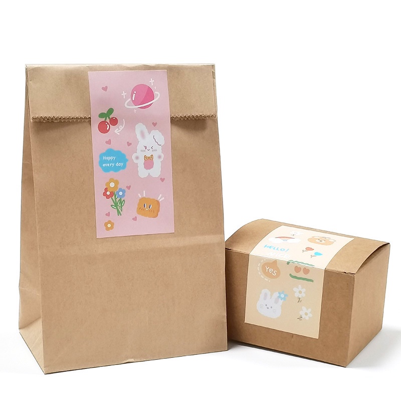 Tem cảm ơn, nhãn dán thank you, tem niêm phong thiết kế vintage đáng yêu