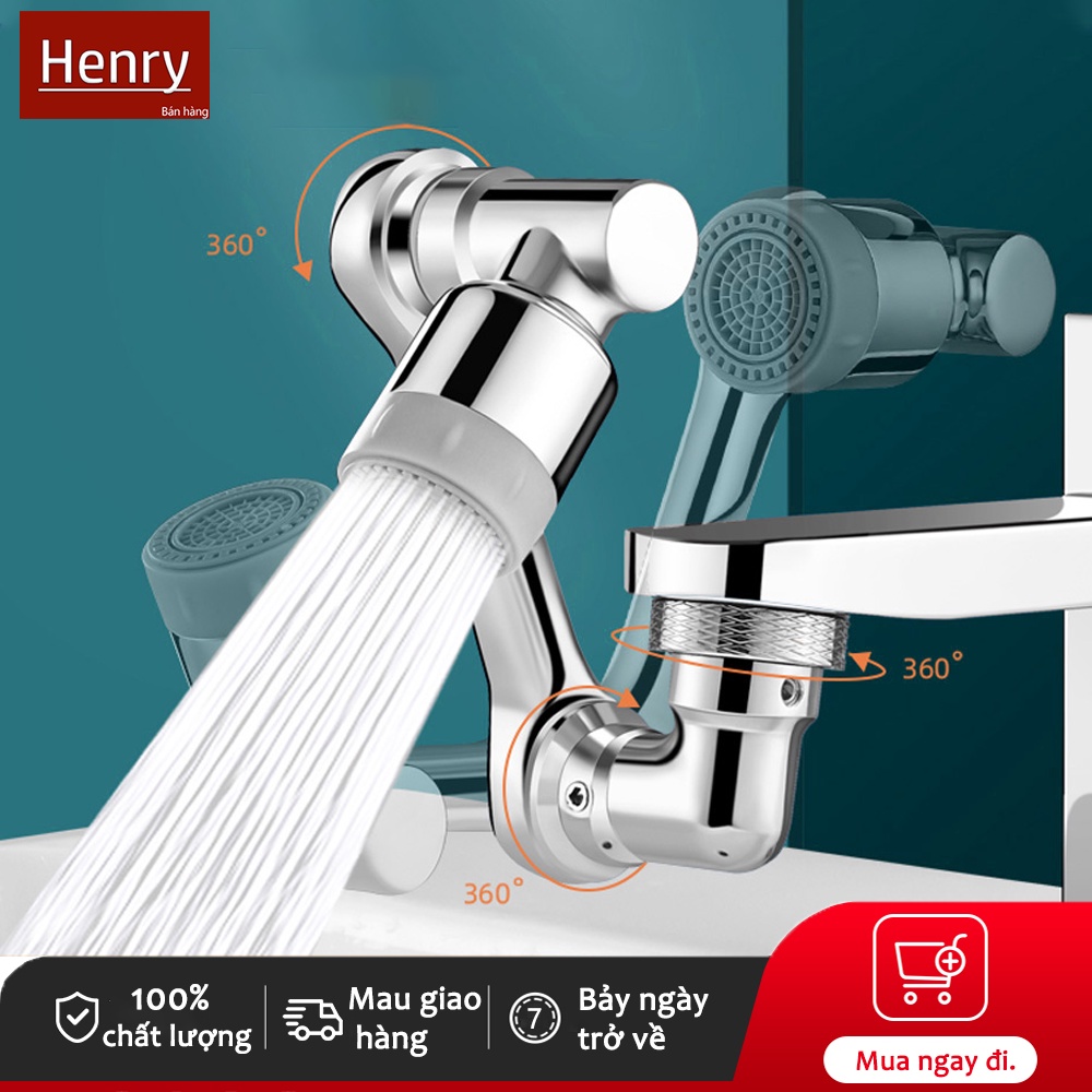 Henry Vòi Nước Xoay 1080 ° Thông Dụng Thiết Bị Sục Khí Bộ Lọc Bắn Nước Vòi Bồn Rửa Nhà Bếp Phòng Tắm Vòi Tạo Bọt