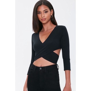 [DƯ XỊN CAO CẤP] Crop top vạt chéo thắt dây - F21 VNXK
