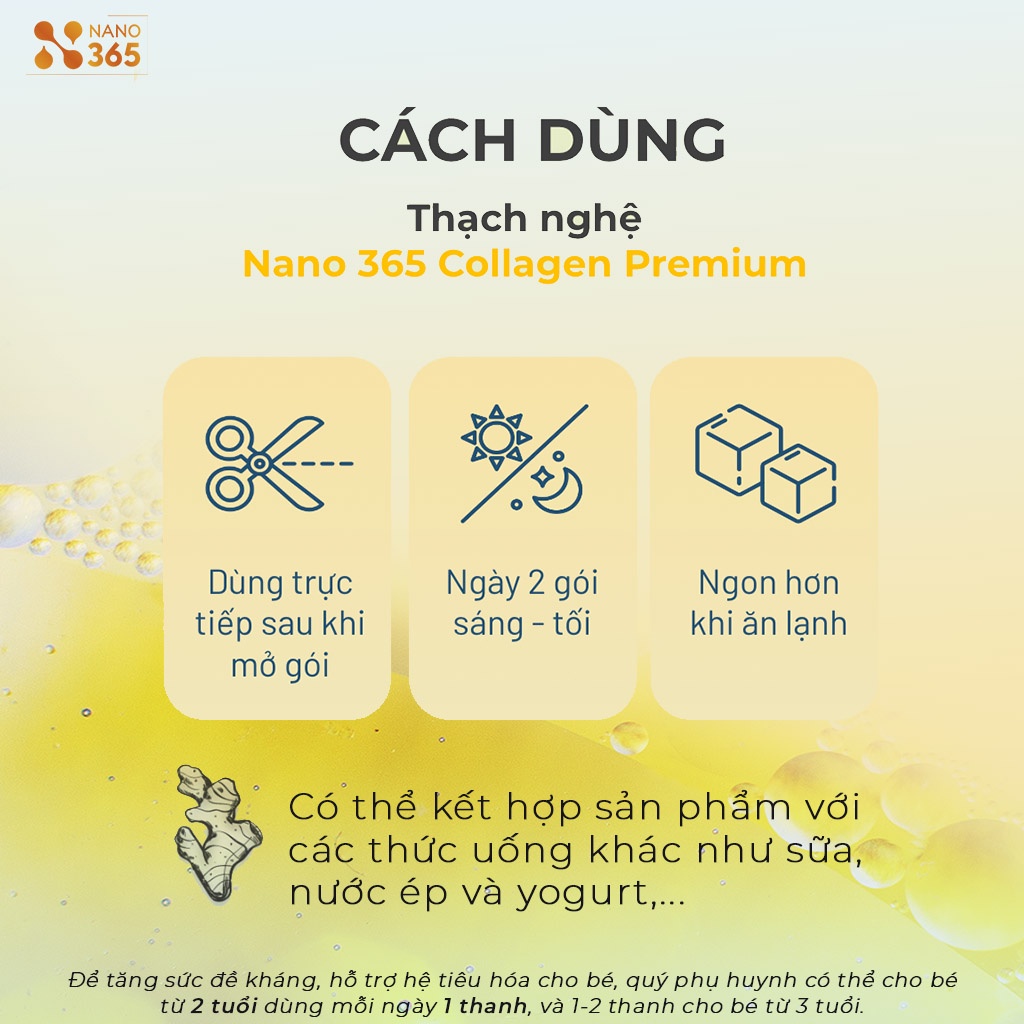 Thạch Nghệ Nano 365 Collagen Premium - Vị xoài - Hộp nhỏ 10 thanh - 250g