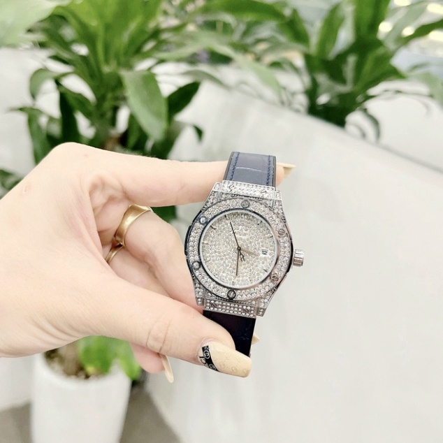 Đồng hồ thời trang nữ HB luxury mặt full đính đá cao cấp , dành cho phái đẹp