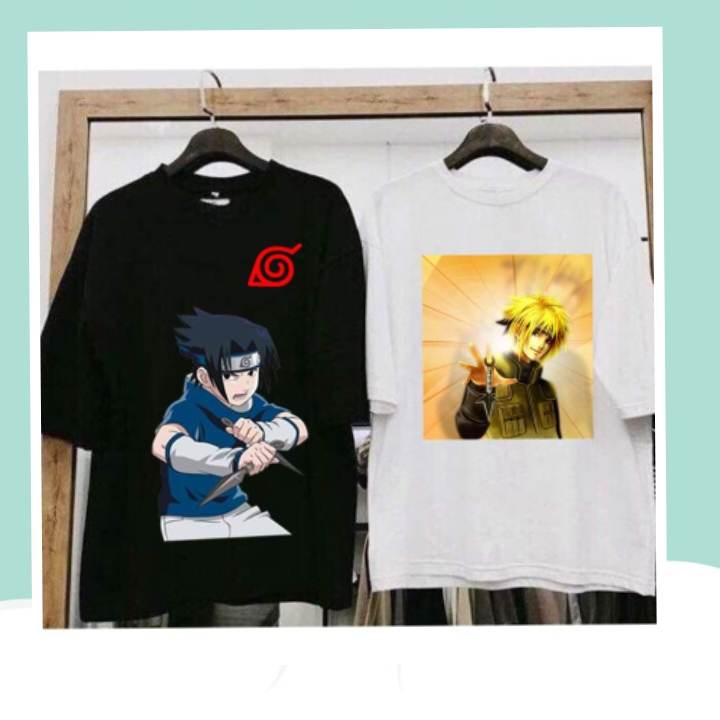 Áo anime naruto tay lỡ - áo phông Uzumaki Naruto , Hatake Kakashi , Uchiha Sasuke  full size