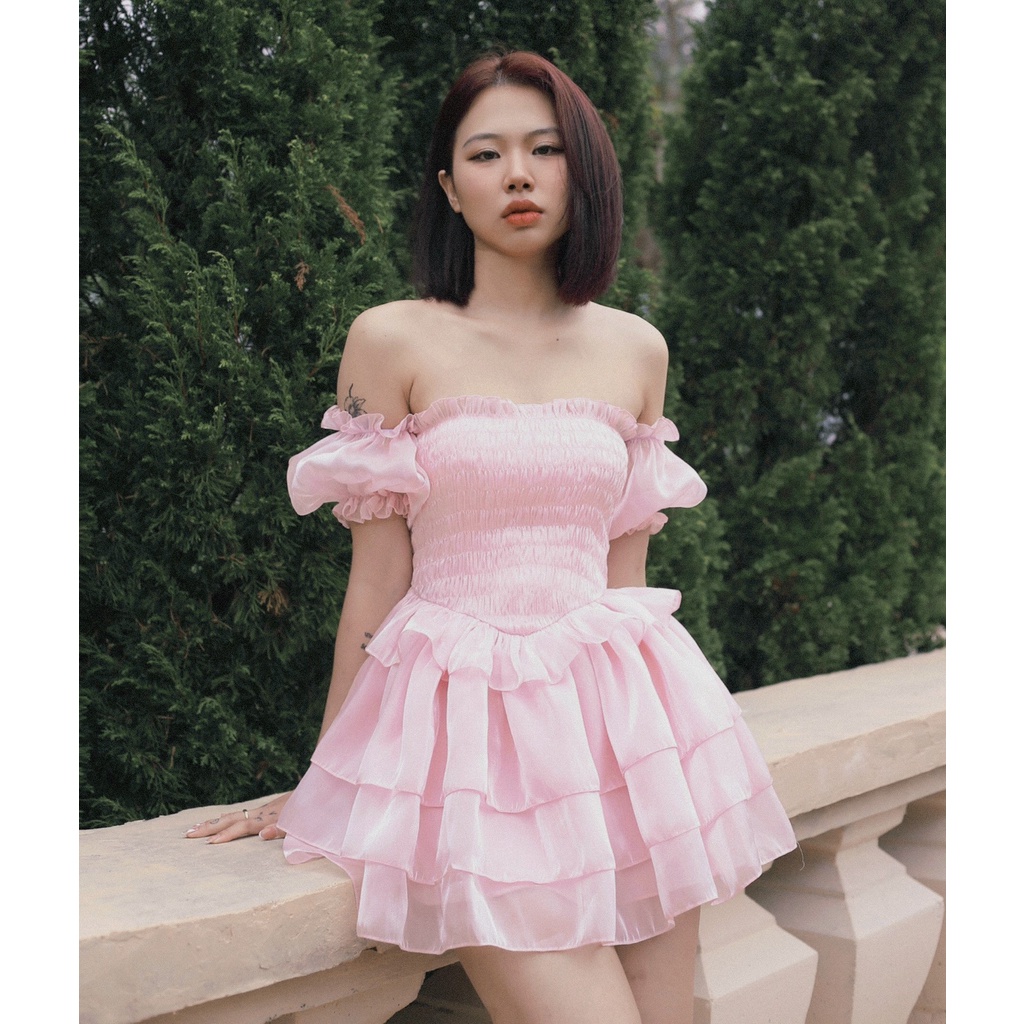 Đầm xòe xếp tâng - Misaki Rose - [ Left concept - đầm xòe babydoll ]