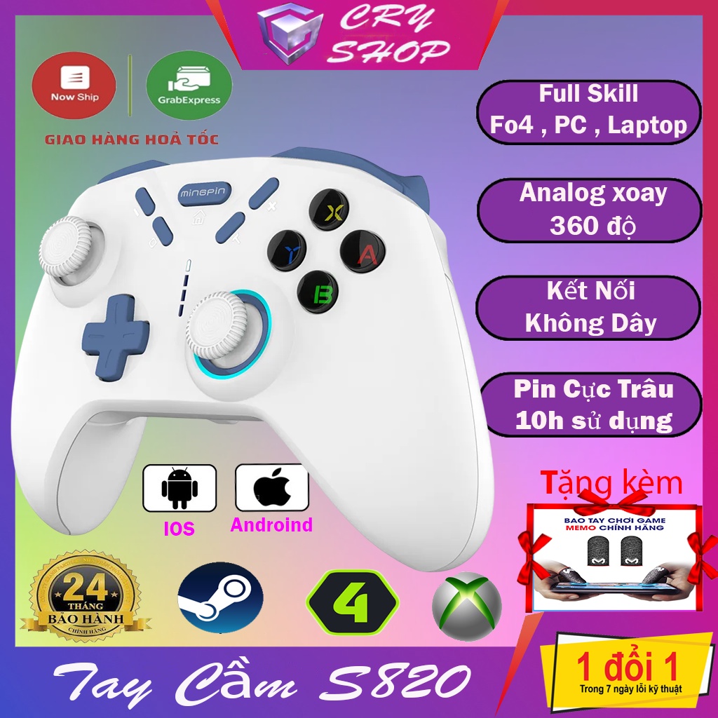 💥Quà tặng khủng💥Tay Cầm Chơi Game Vermilion S820 Đơn Có Rung Cổng USB - Gamepad Cho PC Laptop Chơi FO4, Genshin Impact