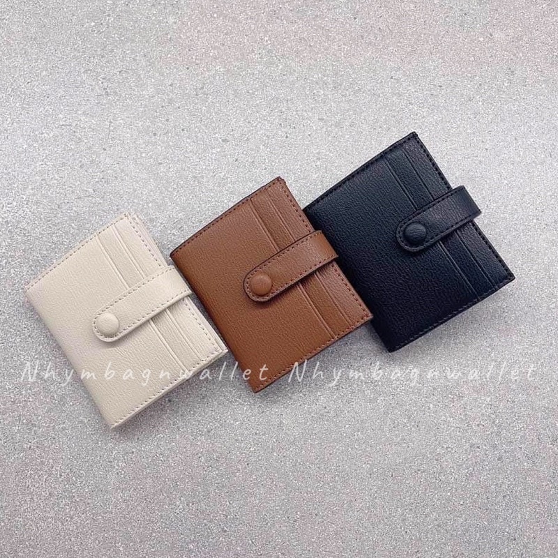Ví đựng thẻ da sần cúc bấm kèm hộp