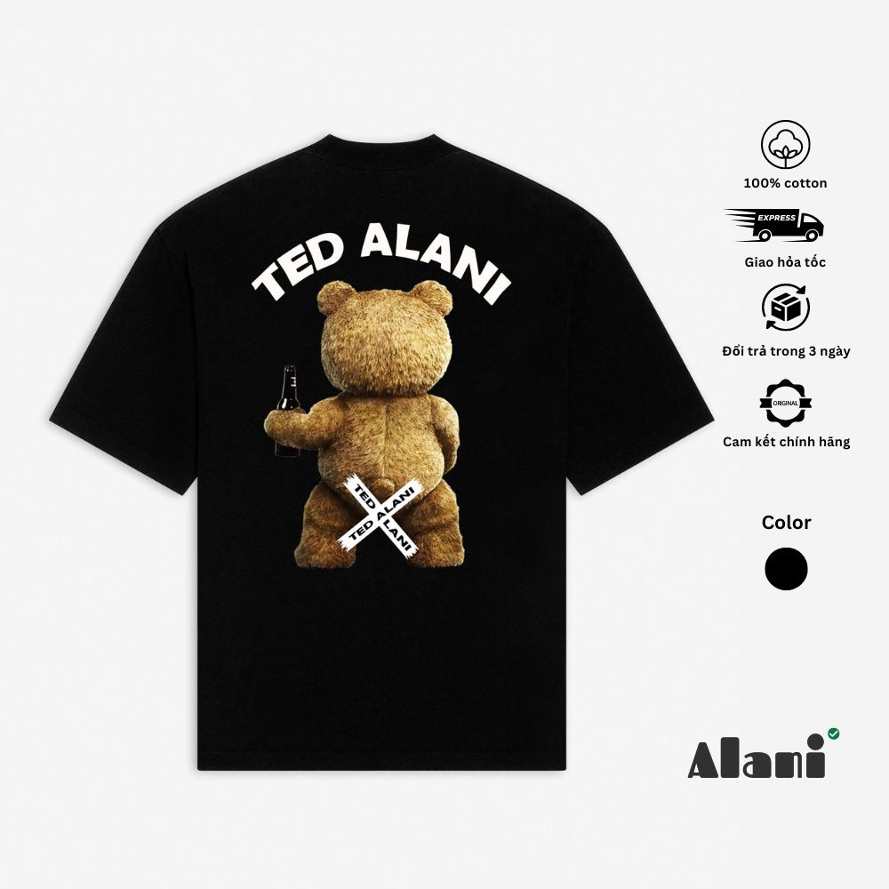 Áo Thun Unisex Nam Nữ Form Rộng Oversize TED REBEL 100% Cotton - Local Brand ALANI