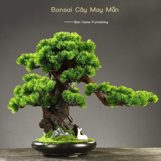 Mô phỏng chào đón thông bonsai cây giả phòng khách hiên văn phòng phong cách Trung Quốc mới trang trí trang trí