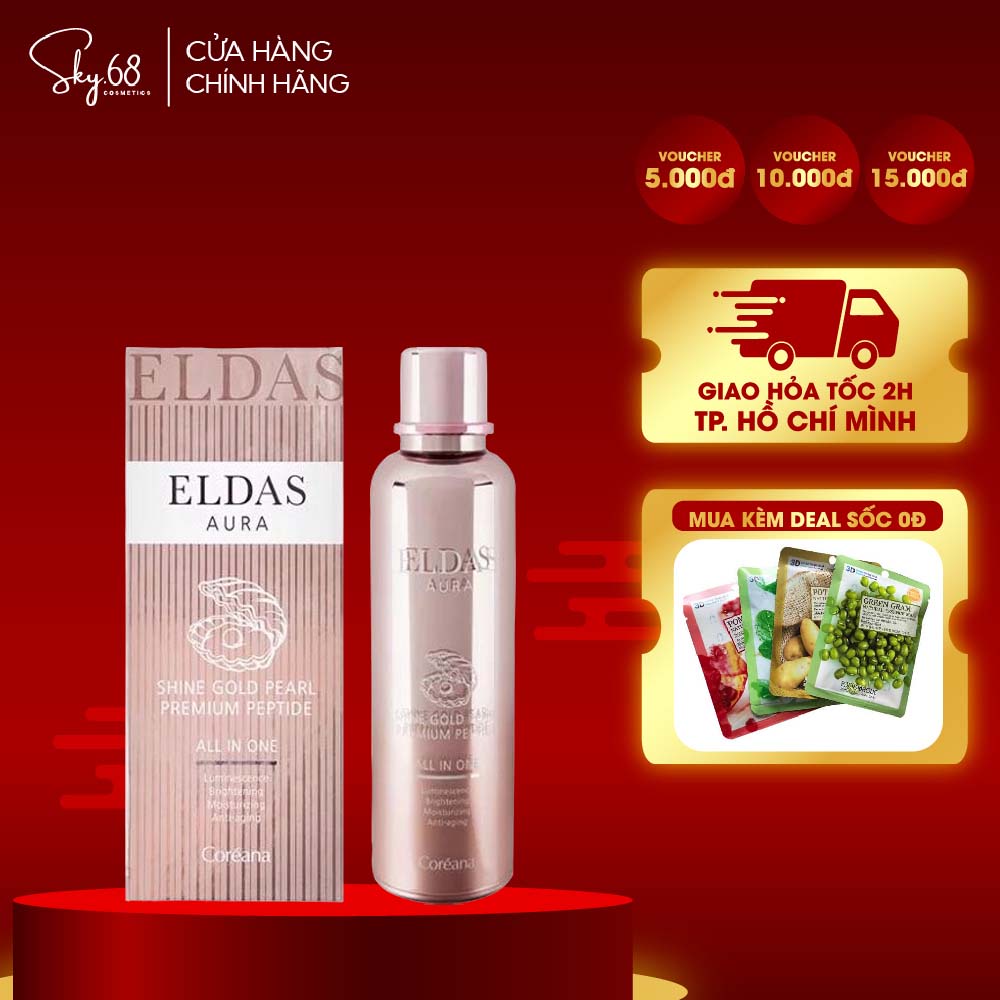 Serum tế bào gốc Coréana Eldas Aura Shine Gold Pearl Premium Peptide 100ml