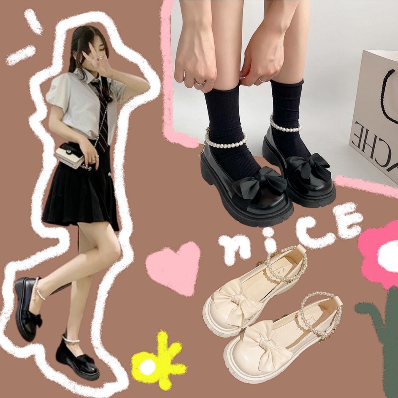 Giày Nữ Lolita ----Phong cách mới giày da chống trượt đế dày phong cách cổ tích