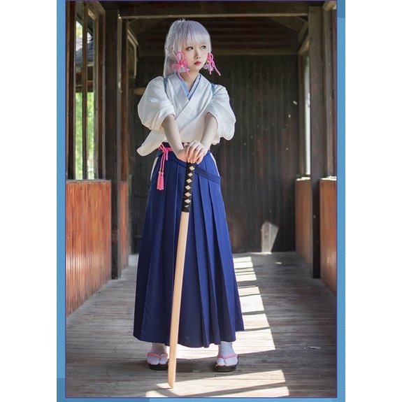 Sẵn-  Trang phục cosplay nhân vật Ayaka ver kendo trong Ghenshin Impact