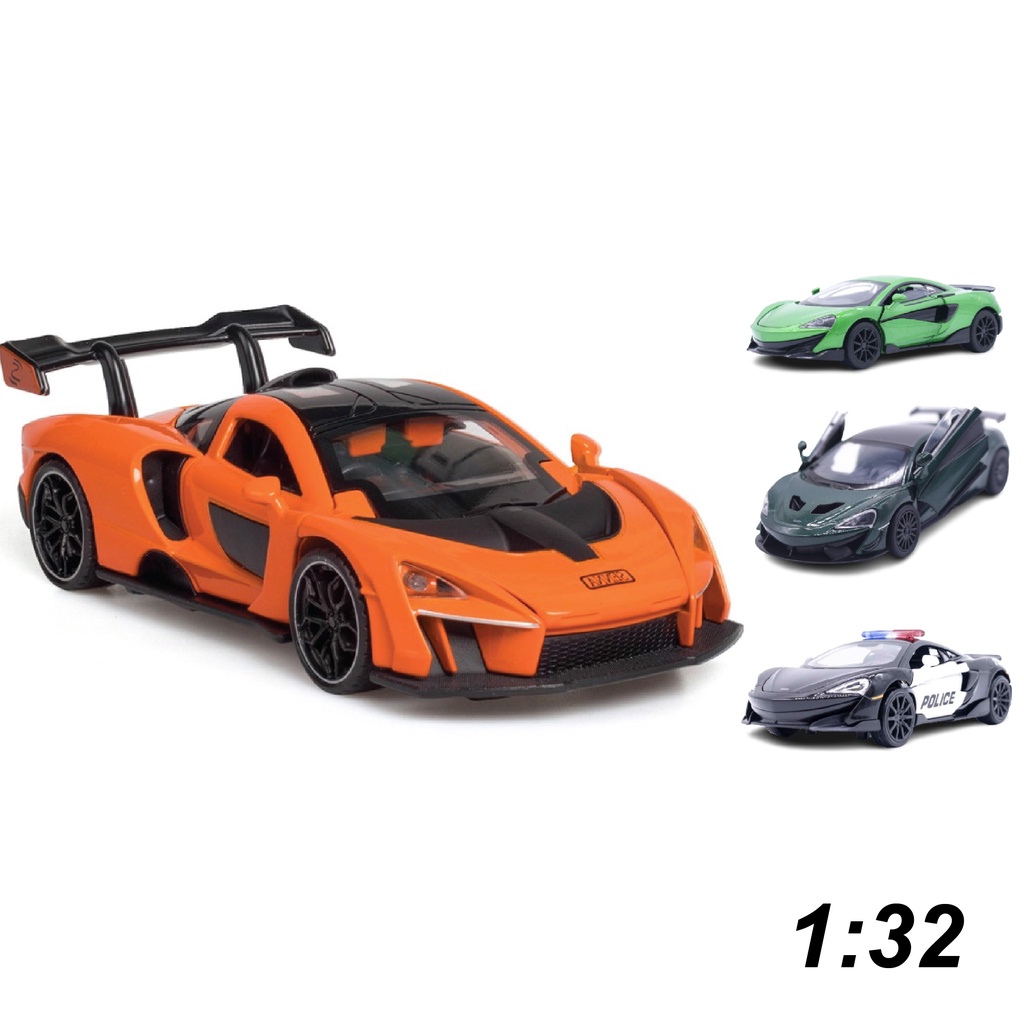 Mô hình xe Mclaren 720s 675lt 765 Senna tỉ lệ 1:32 bằng kim loại có âm thanh