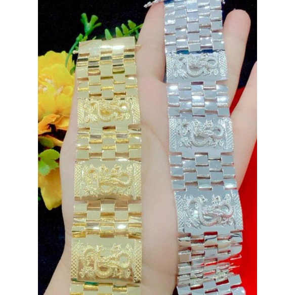 Lắc Tay Nam Rồng bảng lớn mạ vàng or bạch kim LM01210323