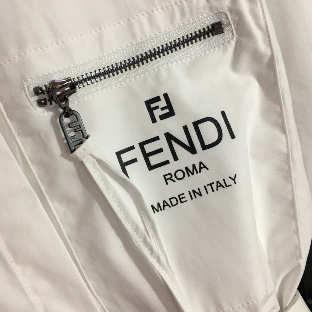 Váy sơ mi ngắn tay thắt eo nữ Fendi FD thiết kế thanh lịch