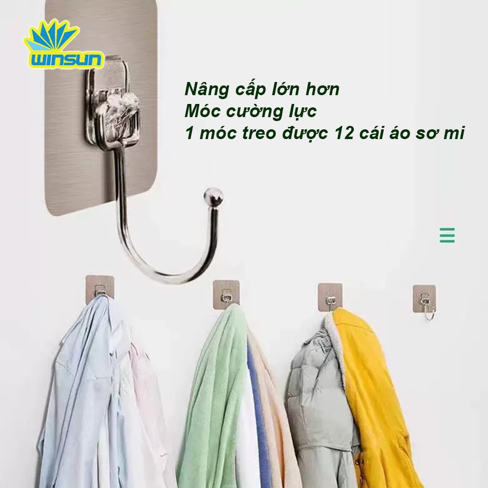 Móc Treo Đồ Dán Tường Siêu Dính, Siêu Chịu Lực - inox 304