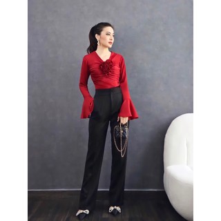 Set/áo cổ tim hoa 3D thiết kế cao cấp