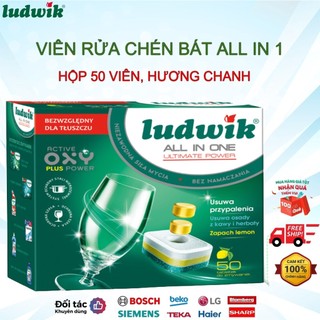 Viên rửa chén bát ludwik all in 1 hộp 50 viên, nhập khẩu ba lan