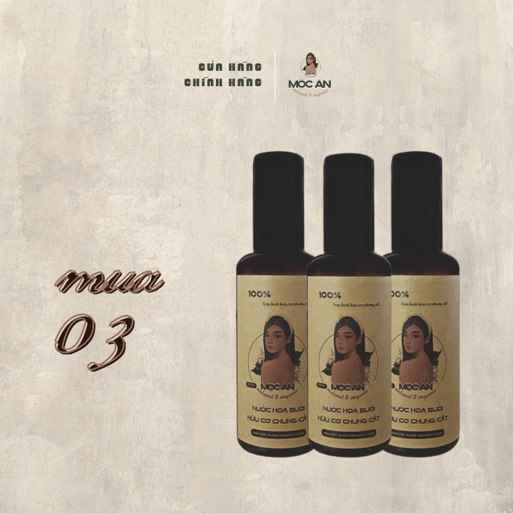 Combo 3 chai Xịt Mọc Tóc Nước Hoa Bưởi Hữu Cơ Mộc Ân