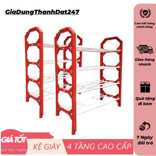 Giá Để Giày Dép 4 Tầng Gọn Gàng - Khung Nhiều Màu - T4788