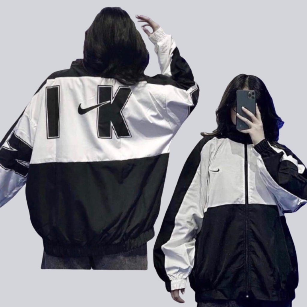Áo khoác gió Nike chính hãng đôi nam nữ 2 lớp unisex chất liệu dù cao cấp unisex form rộng brand jacket 409