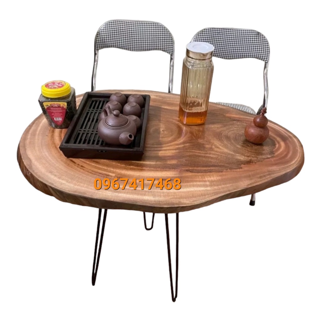 Bàn gỗ decor mini sân vườn-Gỗ xà cừ-Bàn gỗ caphe hình tròn-Sằm Gia-KT:(Mặt dầy: 4cm X Đường Kính 30-75cm) - bàn xà cừ | BigBuy360 - bigbuy360.vn