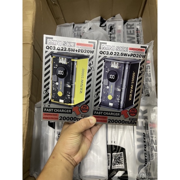 Sạc dự phòng Wekome WK có hỗ trợ sạc nhanh 22.5w 10.000mah  và 20.000mAh