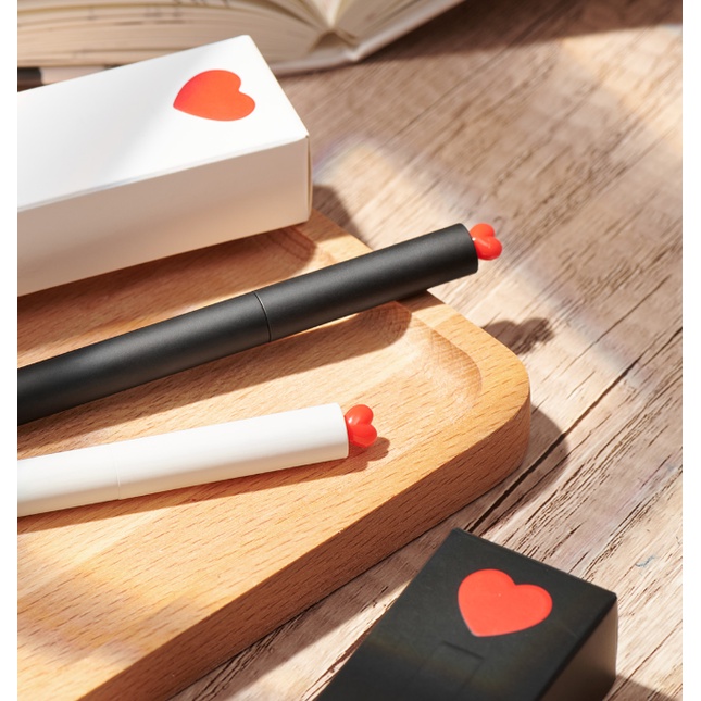 Bộ bút gel xoay KACO LOVE kèm 2 ngòi mực đen