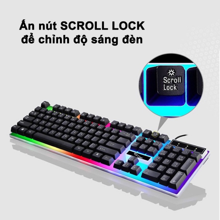 Bàn Phím Máy Tính Giả Cơ G21 Đèn LED RGB 7 Màu Tặng Kèm Chuột - Bàn Phím Gaming Chuyên Game Siêu Bền - Bảo Hành 12 Tháng
