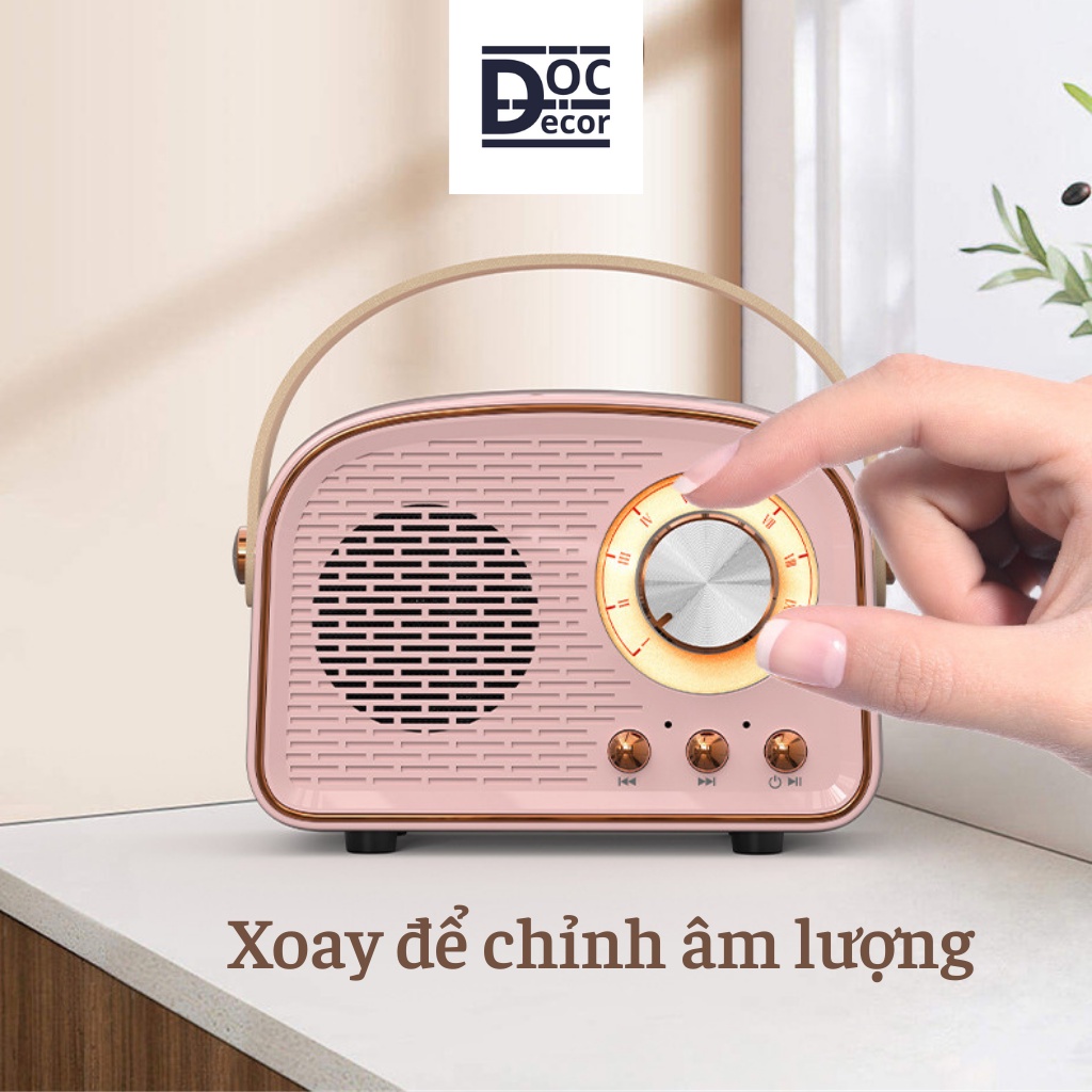 Loa Bluetooth mini DW21 Vintage Retro âm thanh 3D, Decor phòng ngủ, Quà tặng