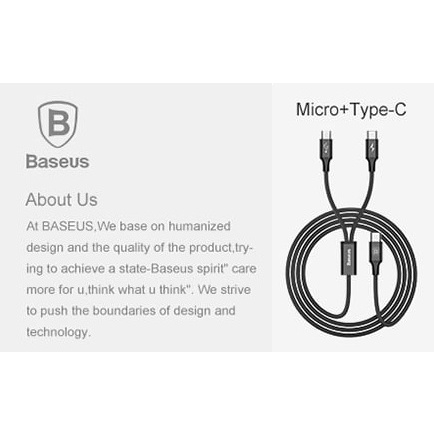 Dây Cable Rapid TyC 2-1 ra Micro+TyC 1.2M/3A CAMT-SUV1 Baseus