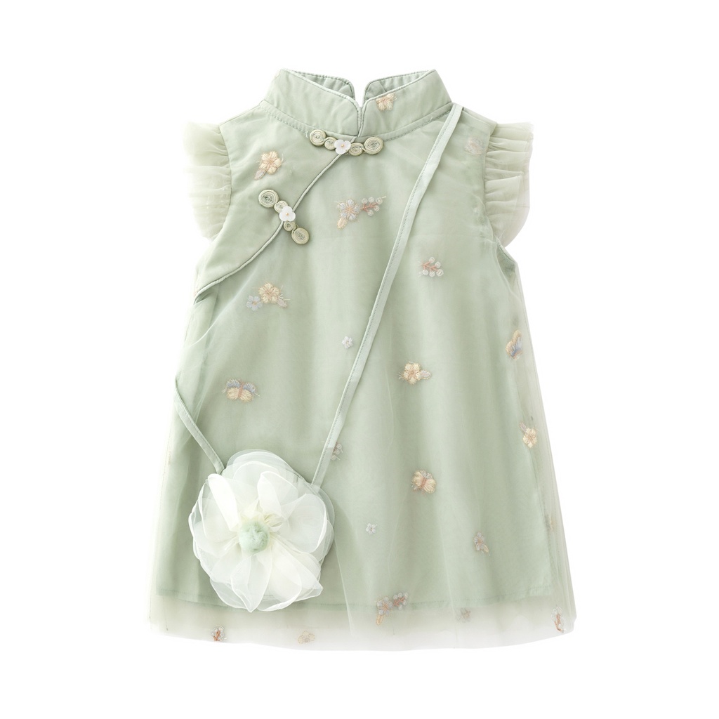 Sườn xám bé gái phong cách Trung Hoa