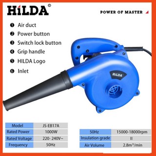 Máy thổi bụi mini cầm tay Hilda công suất 1000w sử dụng xịt bụi thổi lá cây