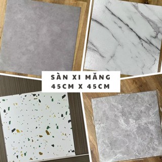 Sàn nhựa vuông màu bê tông 45x45 sẵn keo tự dán