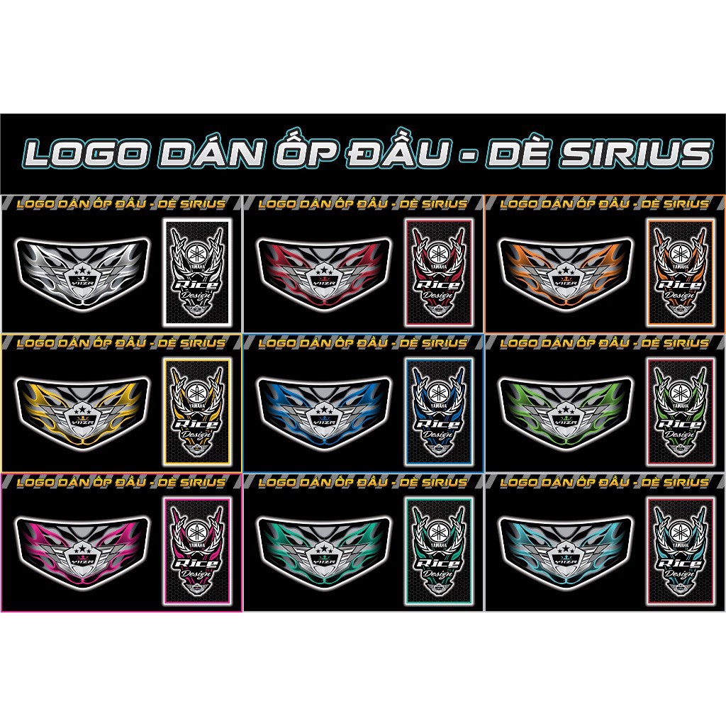 Tem dán ốp đầu và dè sirius phối đủ màu cực đẹp
