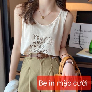  Áo sát nách chất thun giấy ALICEVN1990 - áo ba lỗ nữ in hình mùa hè mát mẻ hàn quốc 