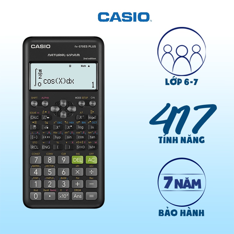 Máy tính Casio 570 es Đen plus , Độ Chính Xác Cao , Giá Rẻ