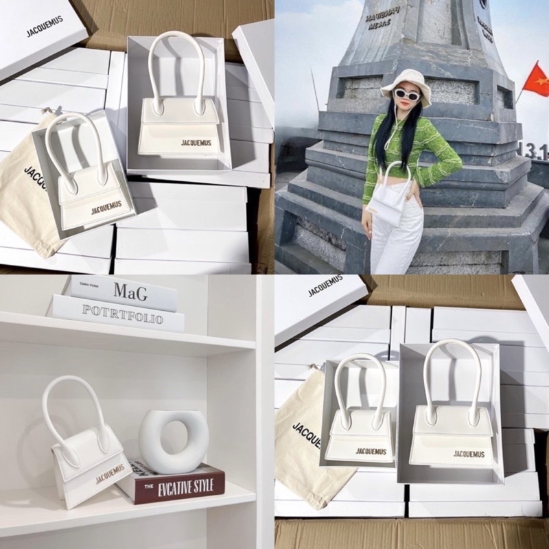 Túi xách nữ Jacquen Size 14-17-20 quai tròn xách tay chuẩn đẹp