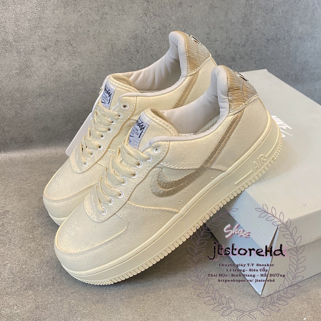 Giày AF1 Vệt thêu Nhung Hàng Đẹp Full Box, giày Air force 1 Đủ Size 36-43 Full Box, Bill [JTstore]
