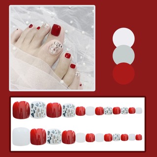 Móng giả Set 24 móng chân kèm chai keo dán